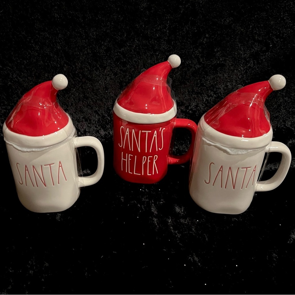 NEW Rae Dunn Mug by MAGENTA with Santa hat topper